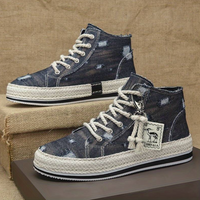 Men's High-Top Denim Sneaker with Grip Sole & Ankle Support – Jarek