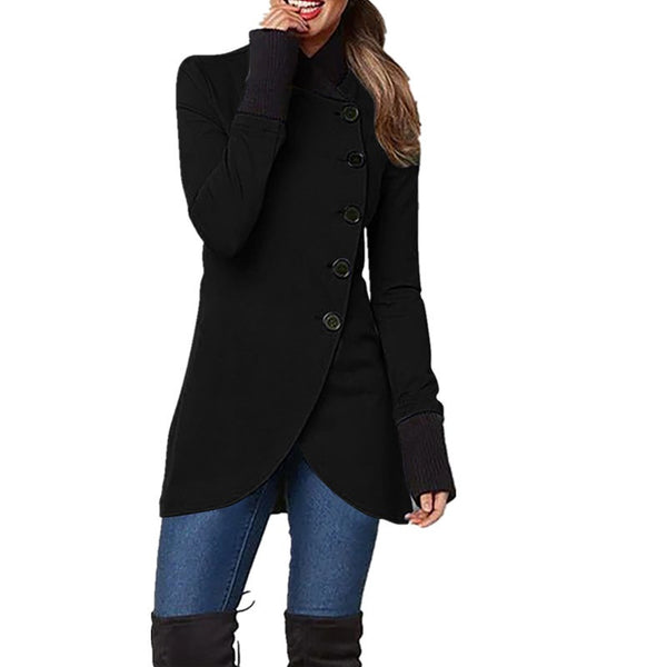 Women's Mid-Season Jacket with Asymmetric Closure – Isabella