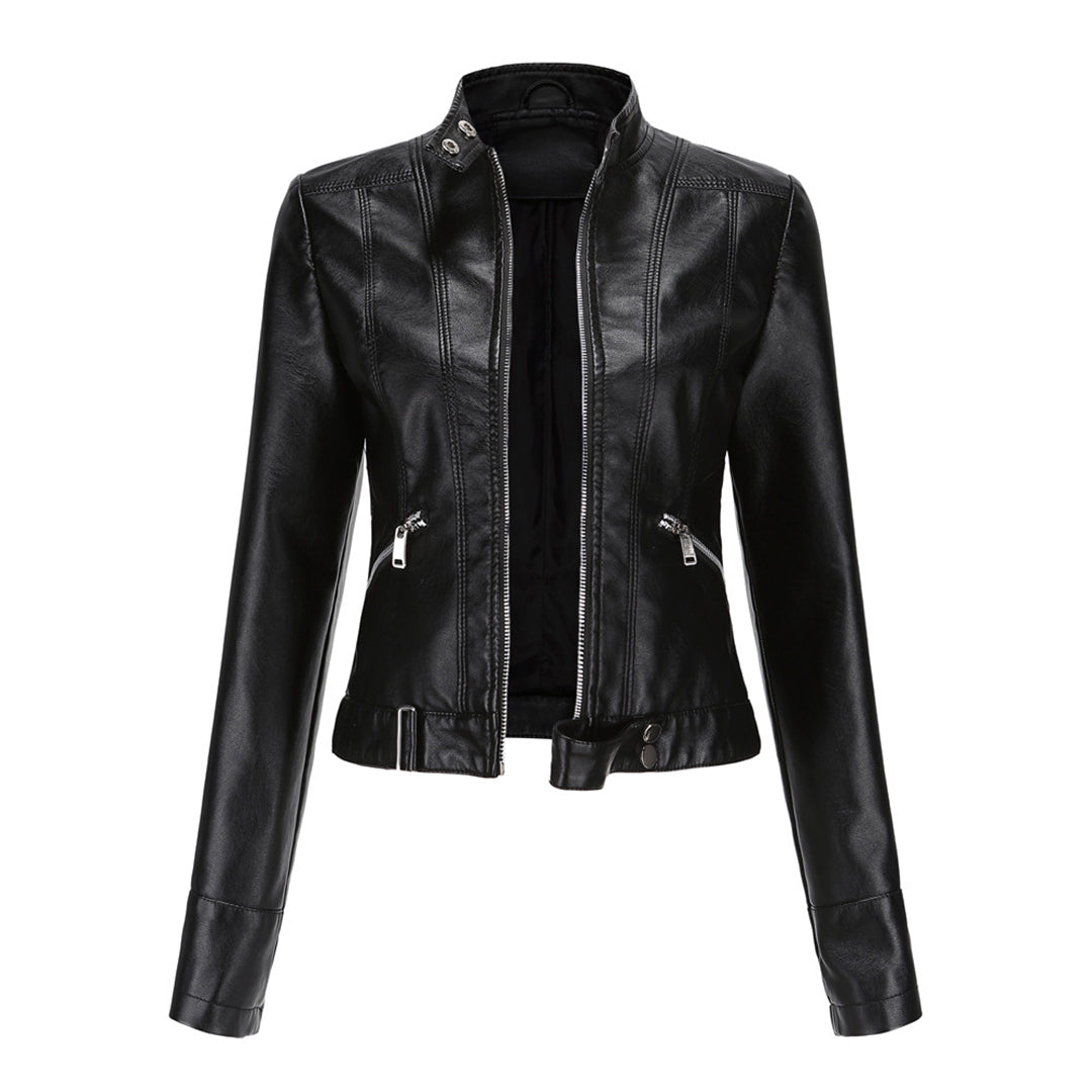 Classic Women's Leather Jacket with Timeless Style 2