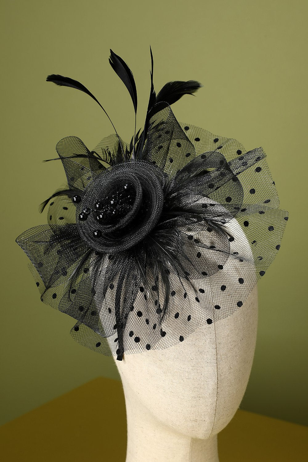 Black Floral Ladies Fascinator Headband - Plumetta