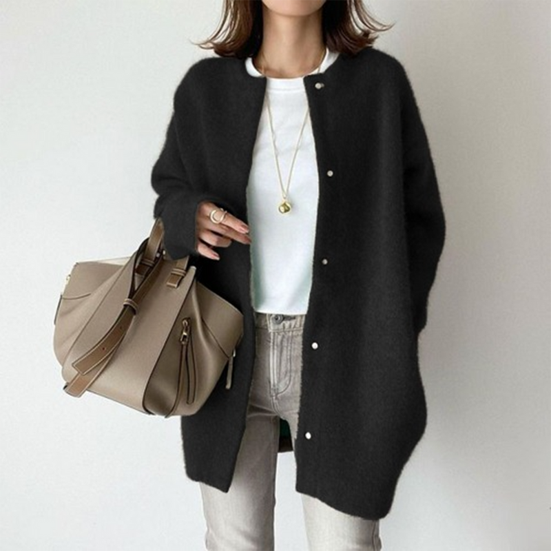 Lange Mouwen Dames Cardigan met Zakken – Liora