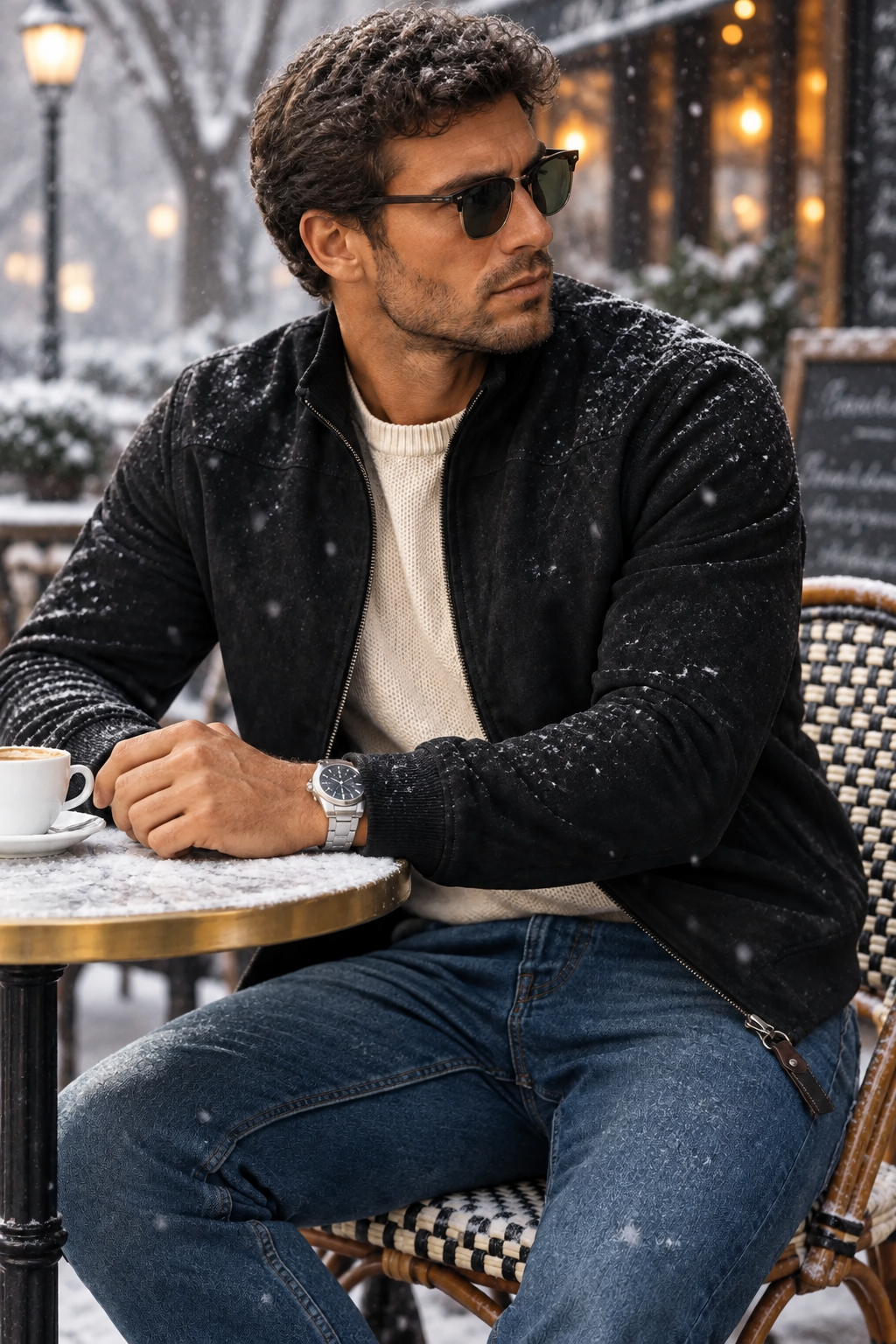 Blouson aviateur en daim pour homme au quotidien
