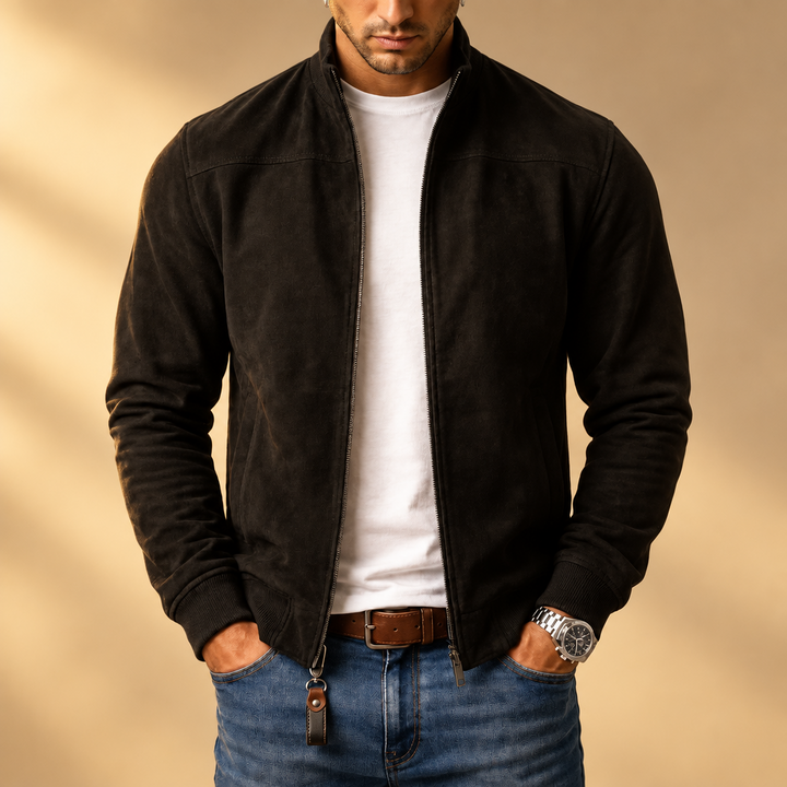 Suede bomber jacket for men – casual men's jacket