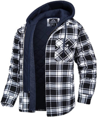 Plaid Men's Vest with Hood and Warm Lining - Ethan