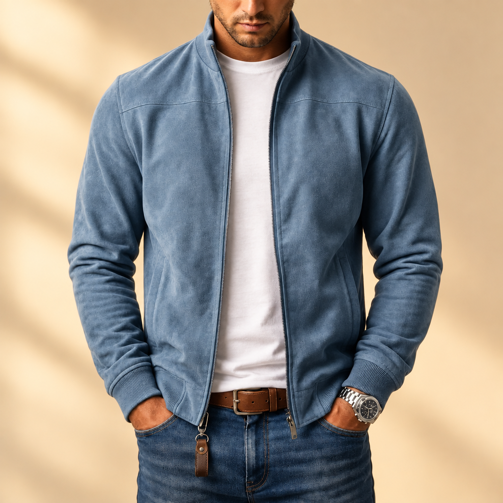 Suede bomber jacket for men – casual men's jacket