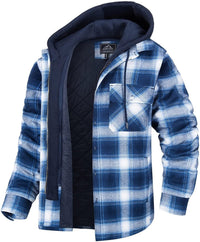 Plaid Men's Vest with Hood and Warm Lining - Ethan