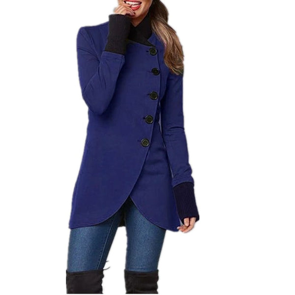 Women's Mid-Season Jacket with Asymmetric Closure – Isabella