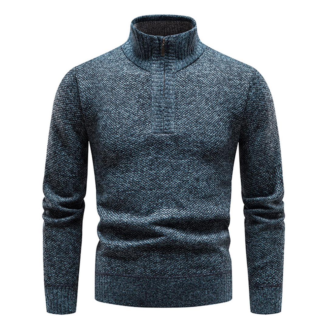 Knitted Men's Sweater with Half Zipper – Cedric