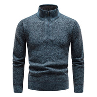 Knitted Men's Sweater with Half Zipper – Cedric