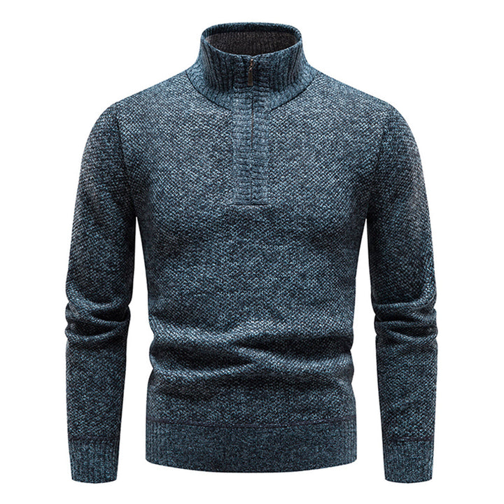 Knitted Men's Sweater with Half Zipper – Cedric