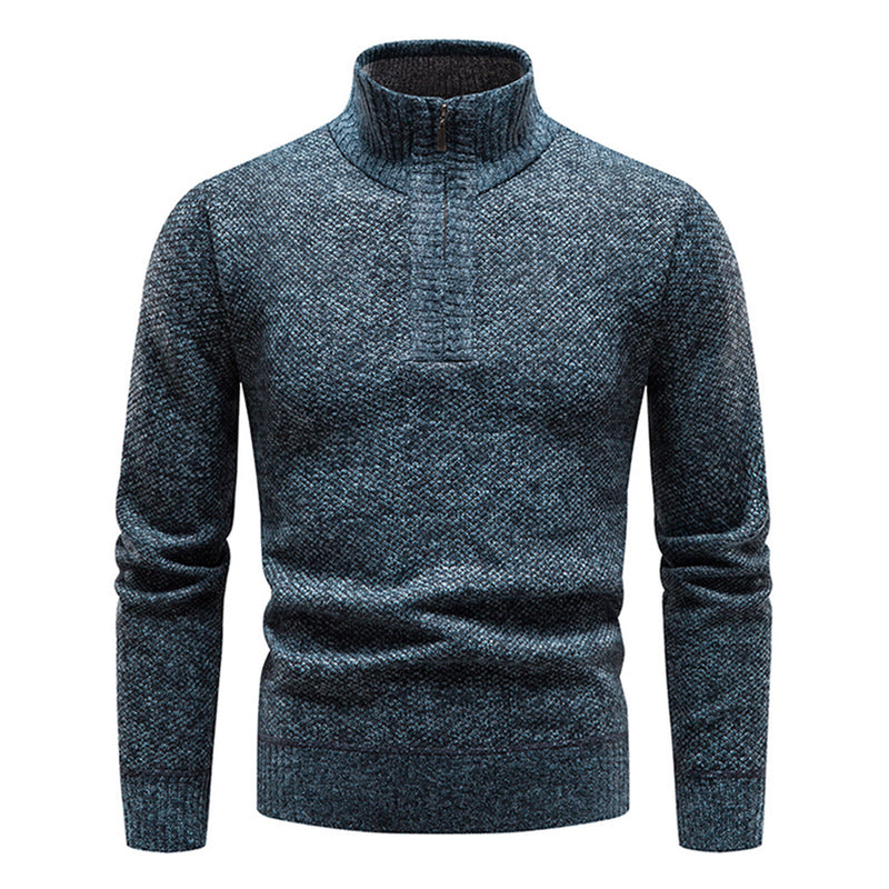 Knitted Men's Sweater with Half Zipper – Cedric