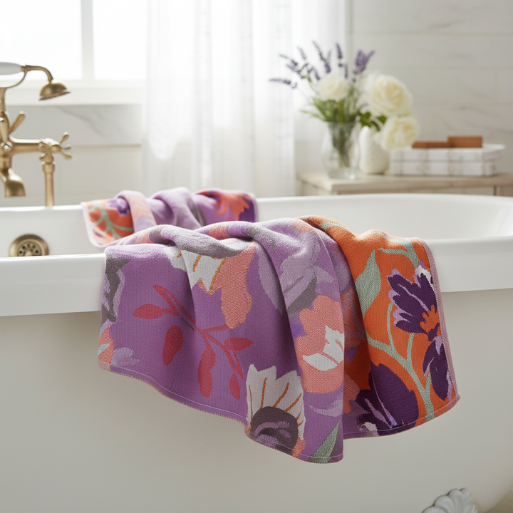 Blumenmuster Handtuch - LavenderTowel