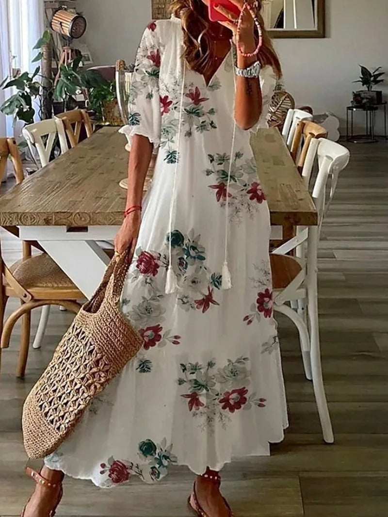 Bohemian Floral Maxi Dress - Carolyn
