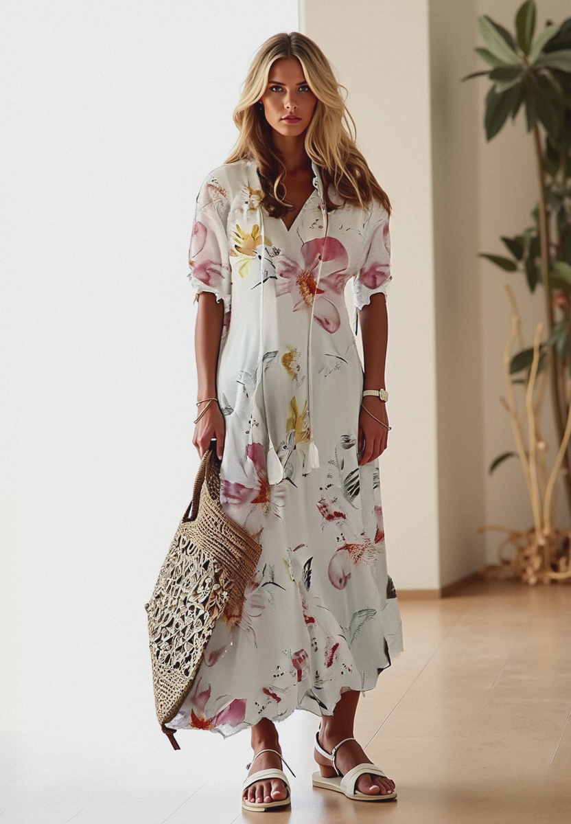 Bohemian Floral Maxi Dress - Carolyn