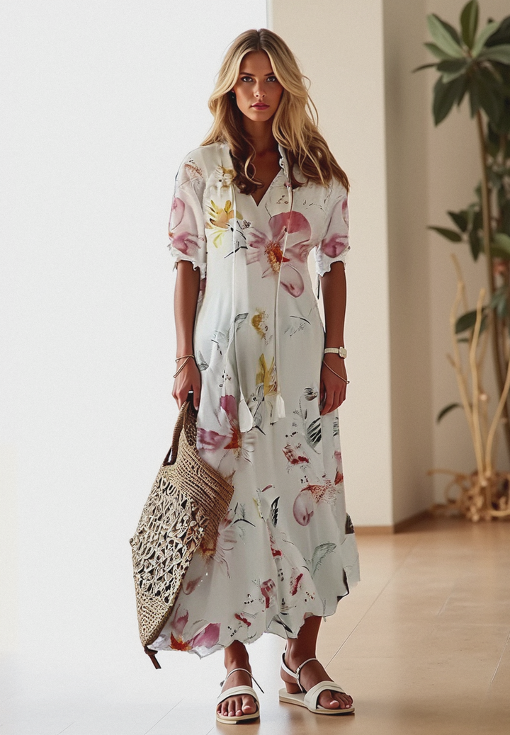 Bohemian Floral Maxi Dress - Carolyn
