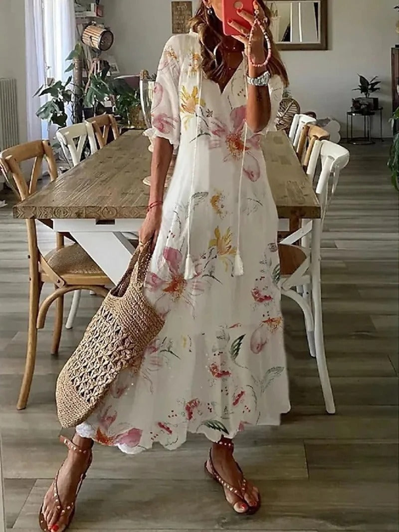 Bohemian Floral Maxi Dress - Carolyn