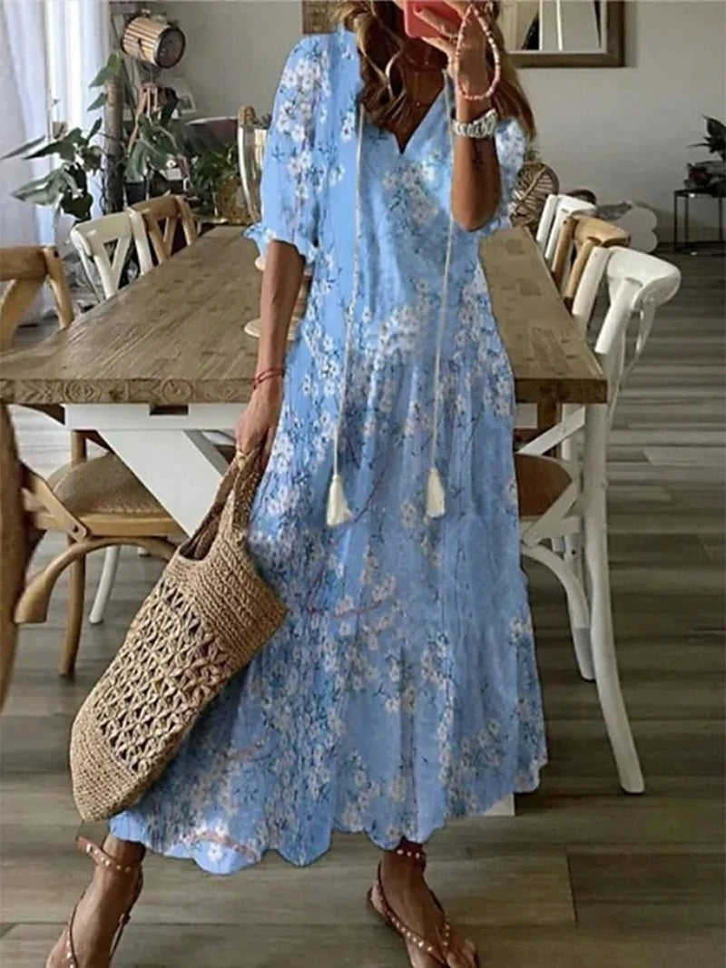 Bohemian Floral Maxi Dress - Carolyn