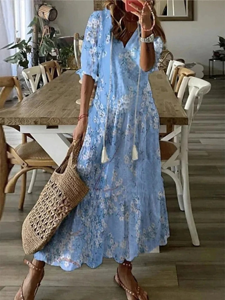 Bohemian Floral Maxi Dress - Carolyn