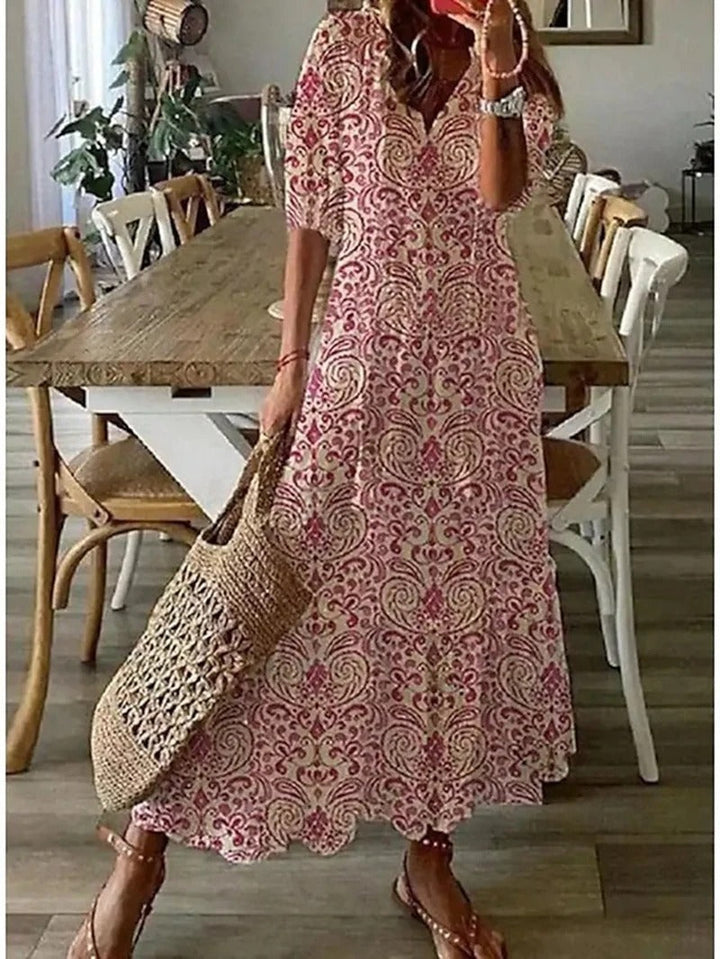 Bohemian Floral Maxi Dress - Carolyn