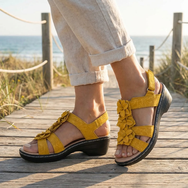 Bohemian Floral Platform Sandal - Evelyn