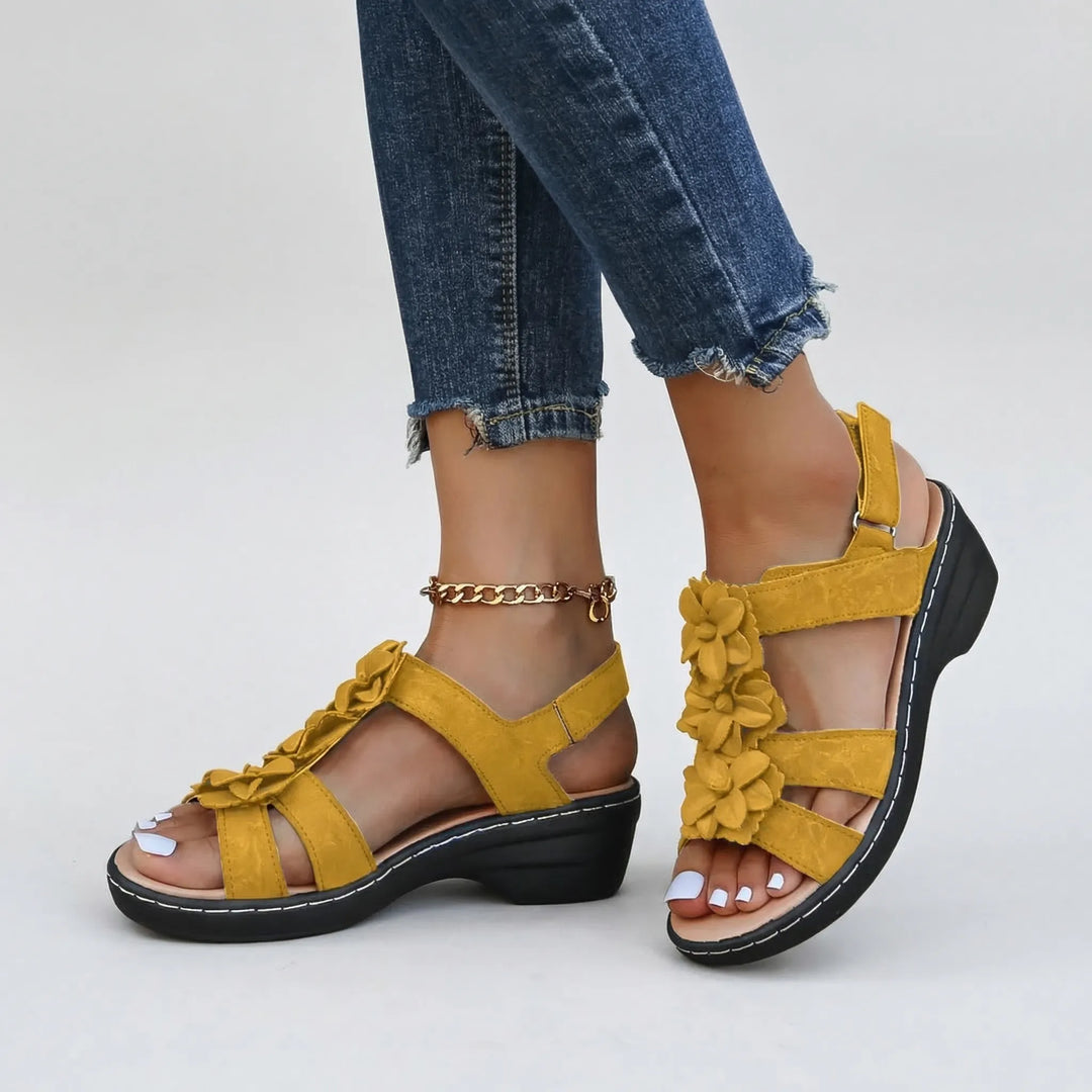 Bohemian Floral Platform Sandal - Evelyn