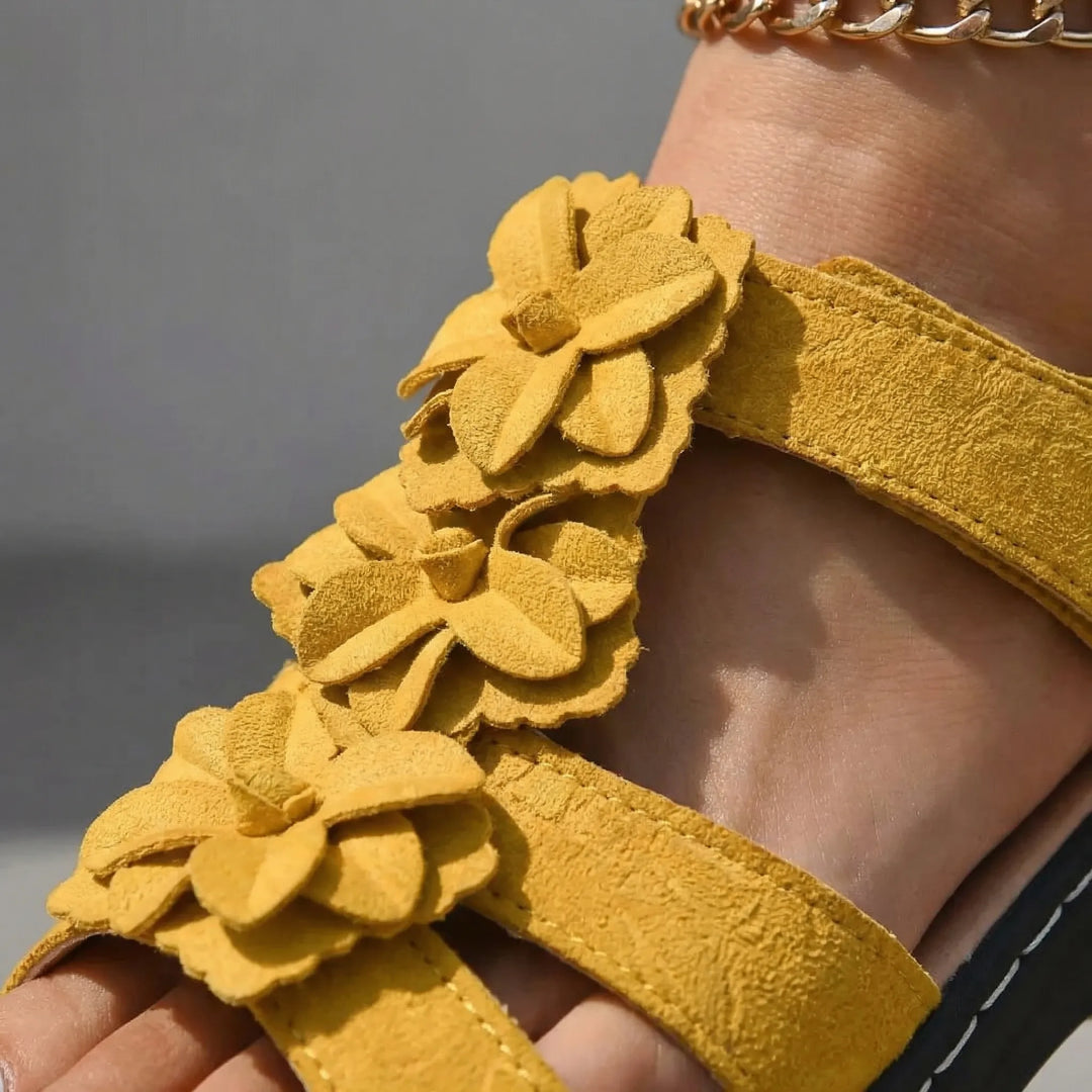 Bohemian Floral Platform Sandal - Evelyn