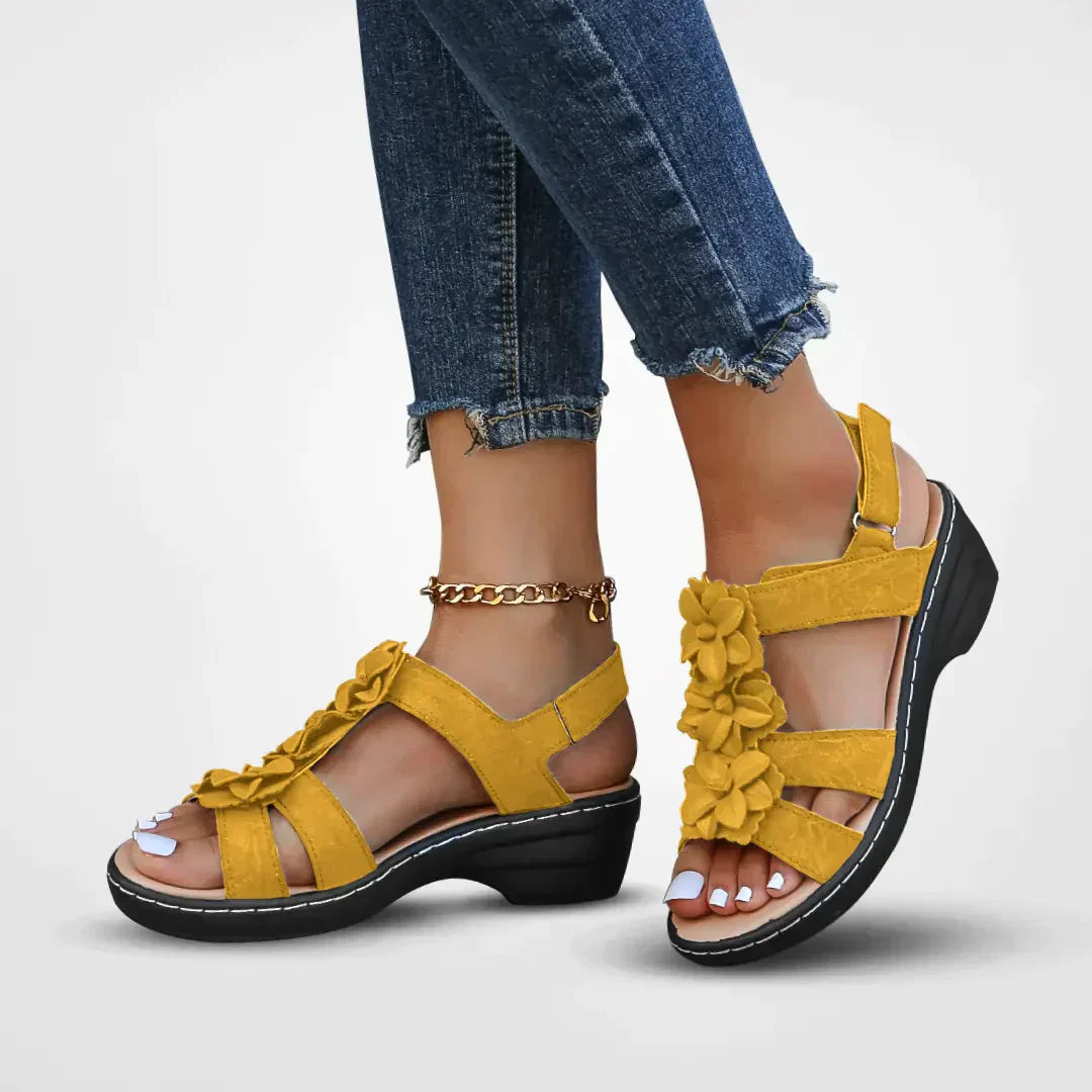 Bohemian Floral Platform Sandal - Evelyn
