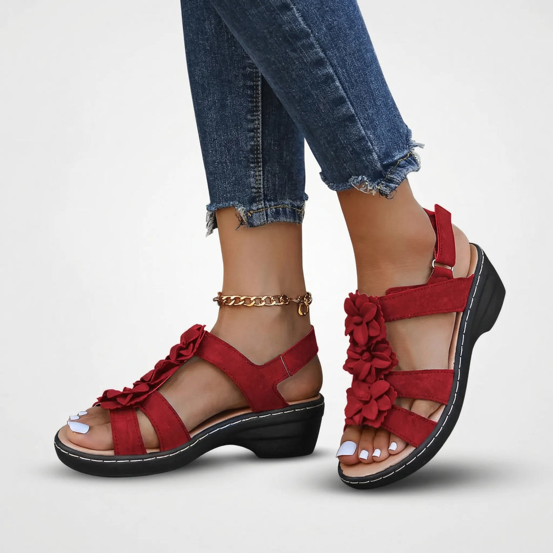 Bohemian Floral Platform Sandal - Evelyn