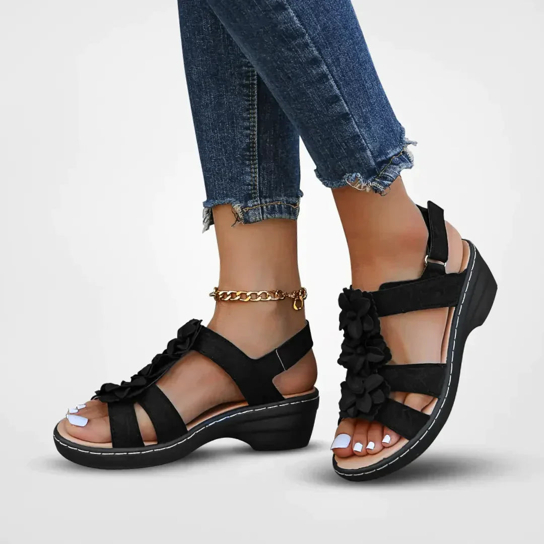 Bohemian Floral Platform Sandal - Evelyn