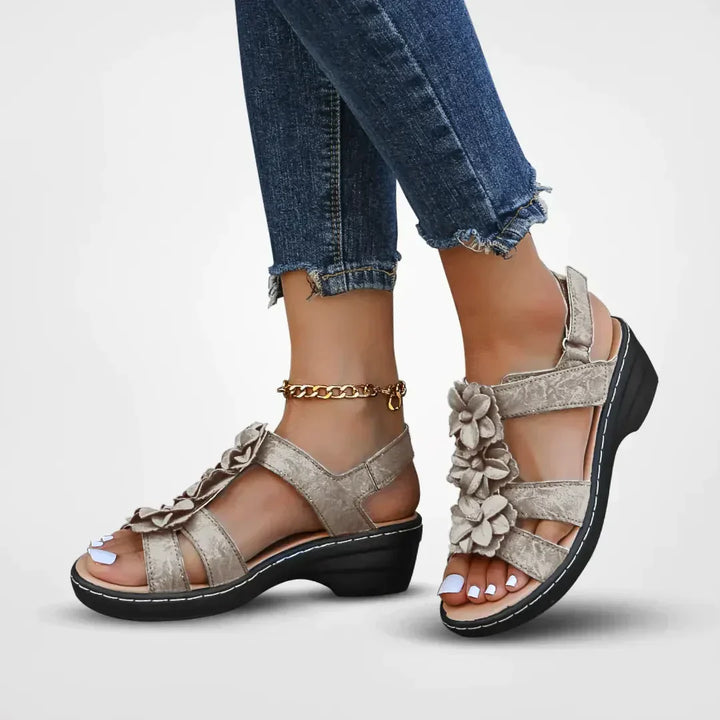 Bohemian Floral Platform Sandal - Evelyn