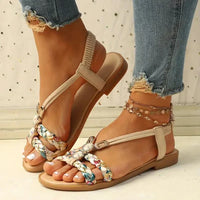 Boho Beaded Slip-On Summer Sandals – Amira