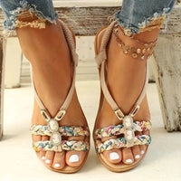 Boho Beaded Slip-On Summer Sandals – Amira