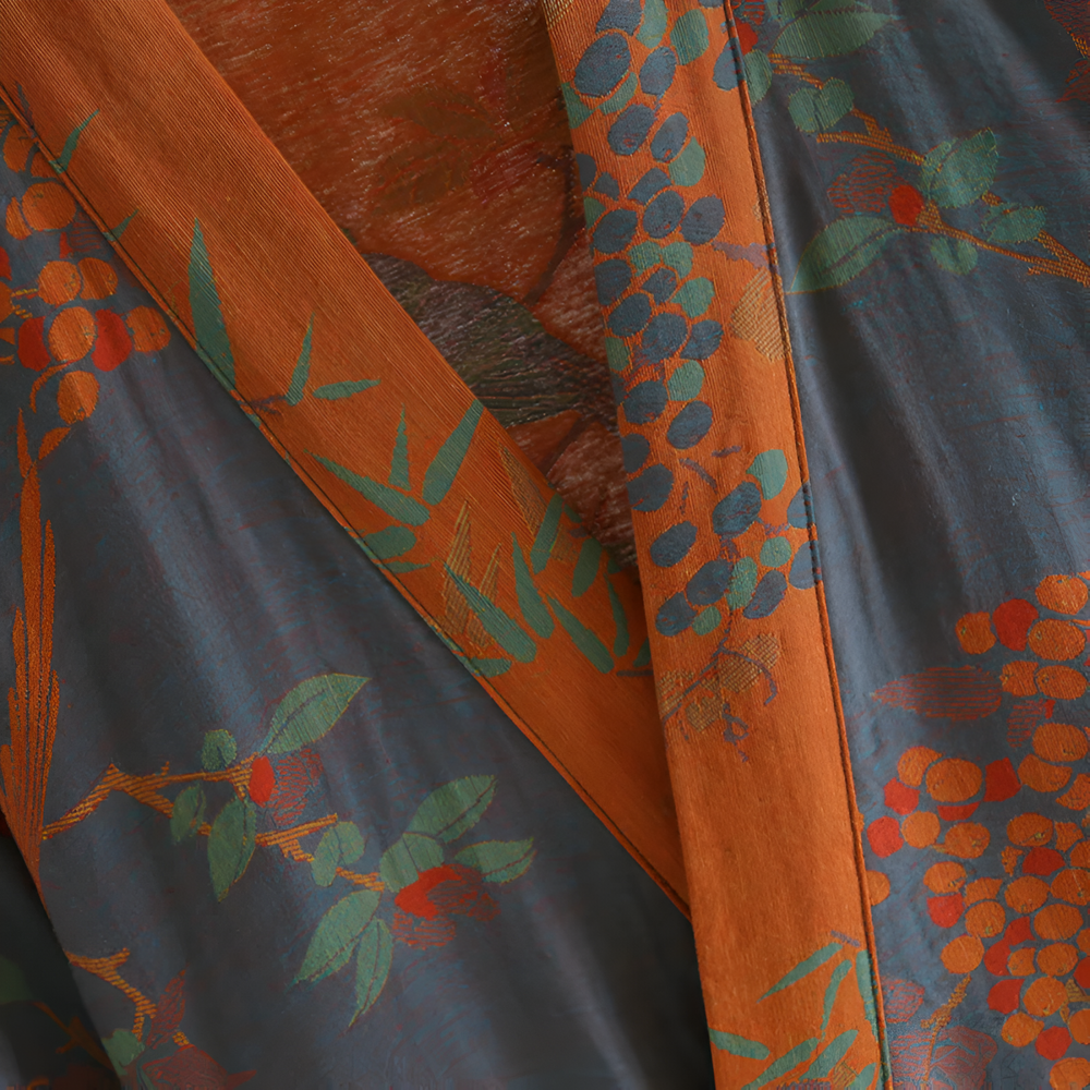 Botanical Print Summer Dressing Gown - Kimova