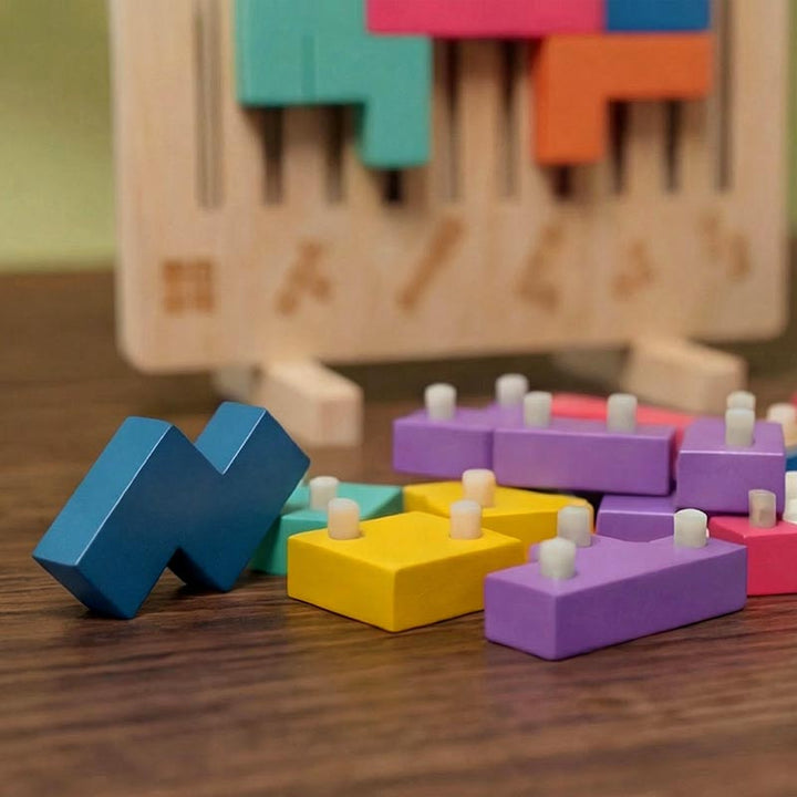 Wooden Montessori Tetris Stacking Puzzle - Educational Toy 5