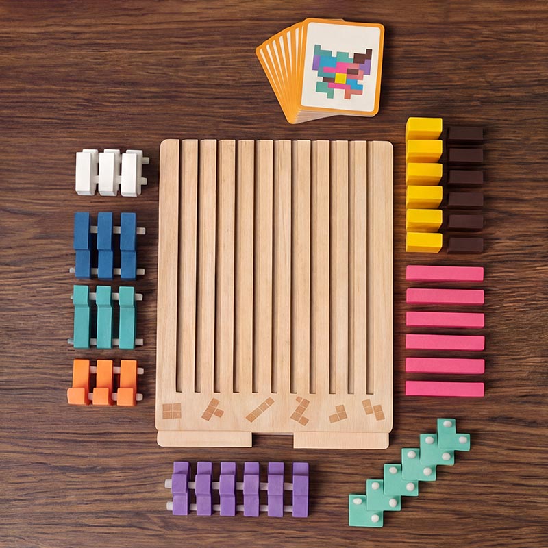 Wooden Montessori Tetris Stacking Puzzle - Educational Toy 10