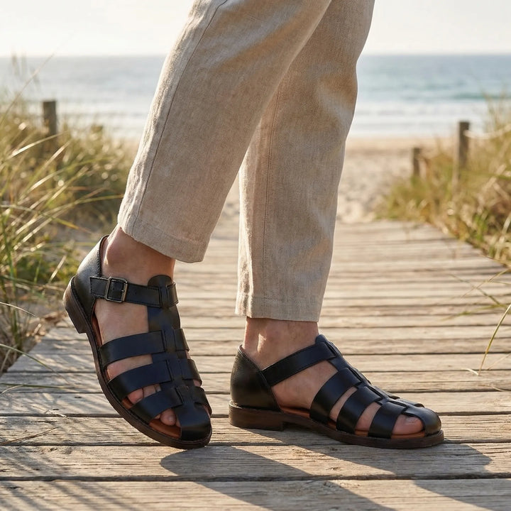 Buckle-Strap Gladiator Sandal - Victor