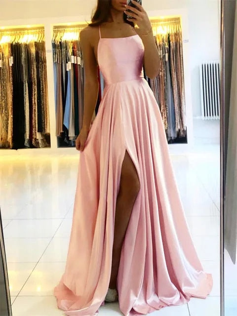Flowing Maxi Dress with Side Slit – Selina