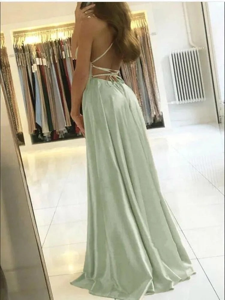 Flowing Maxi Dress with Side Slit - Sophie