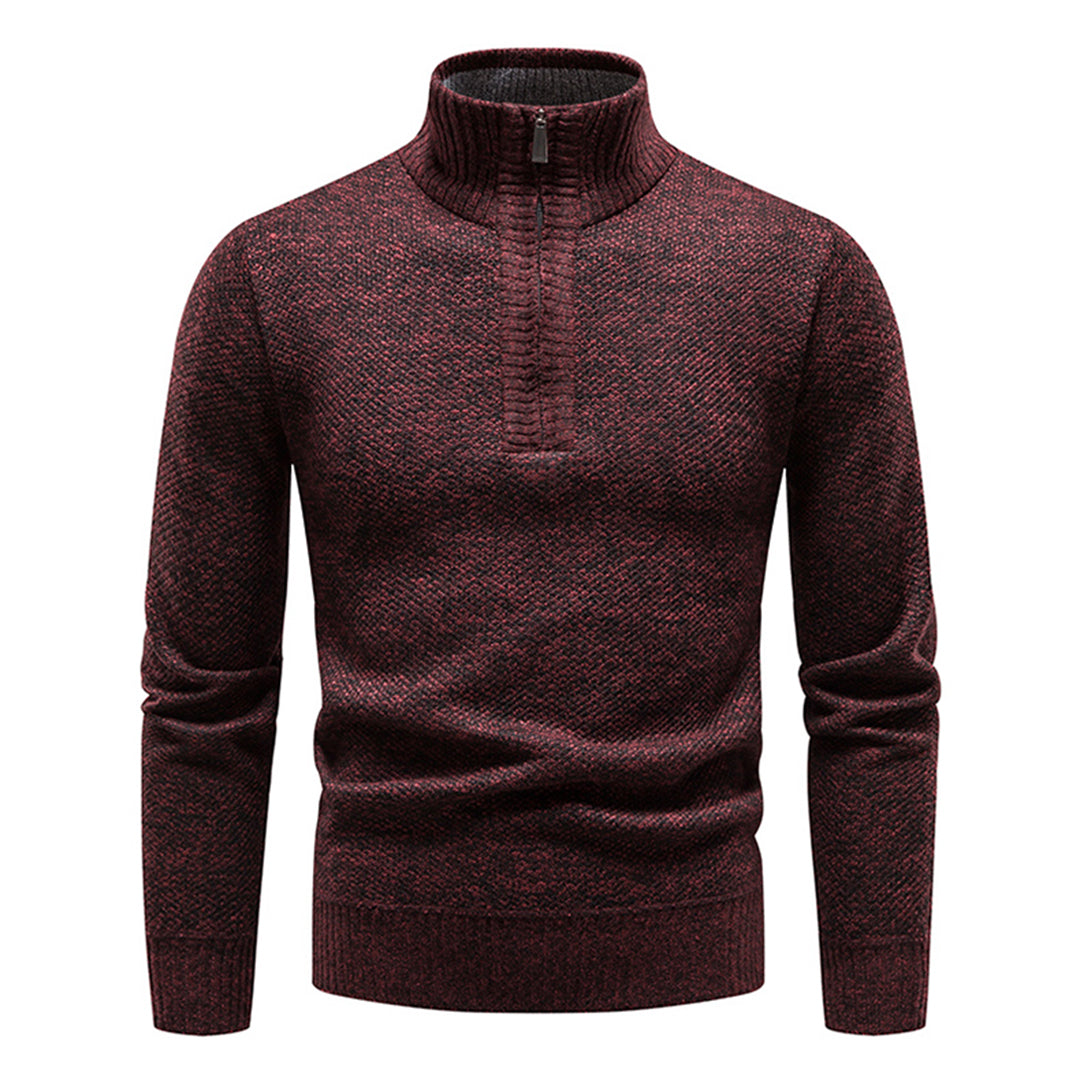 Knitted Men's Sweater with Half Zipper – Cedric