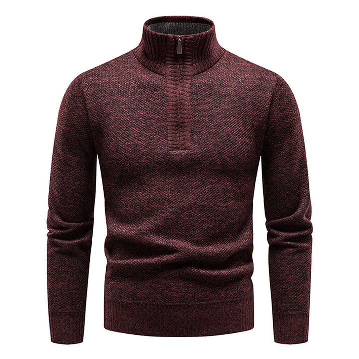 Knitted Men's Sweater with Half Zipper – Cedric