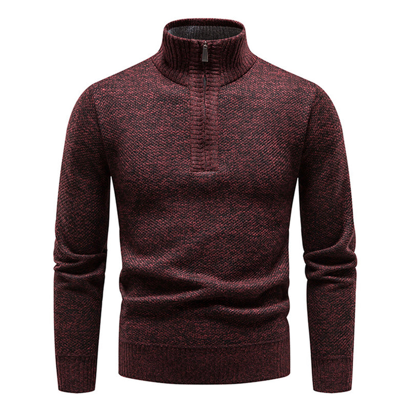 Knitted Men's Sweater with Half Zipper – Cedric