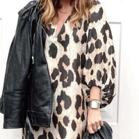 Loose-Fit Leopard Print Dress - Selena