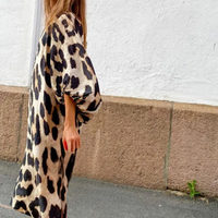 Loose-Fit Leopard Print Dress - Selena