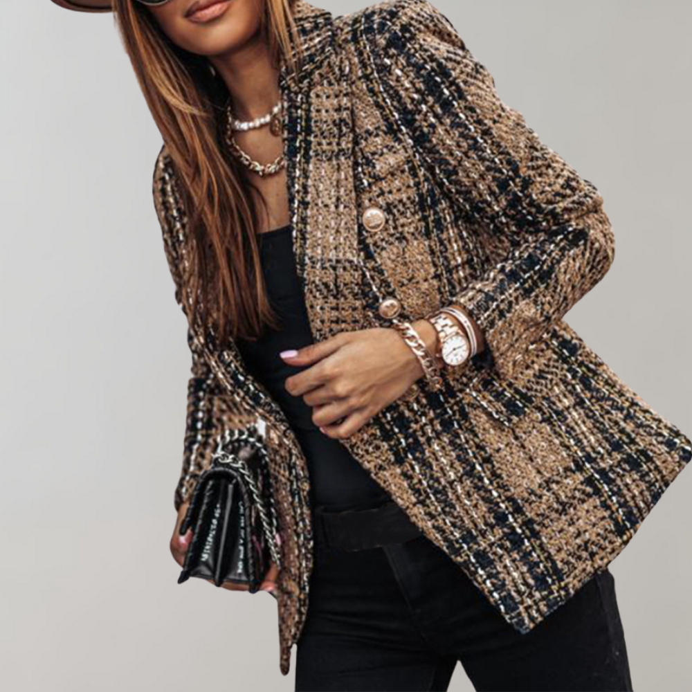 Trendy Geruite Blazer voor Dames - Isabelle