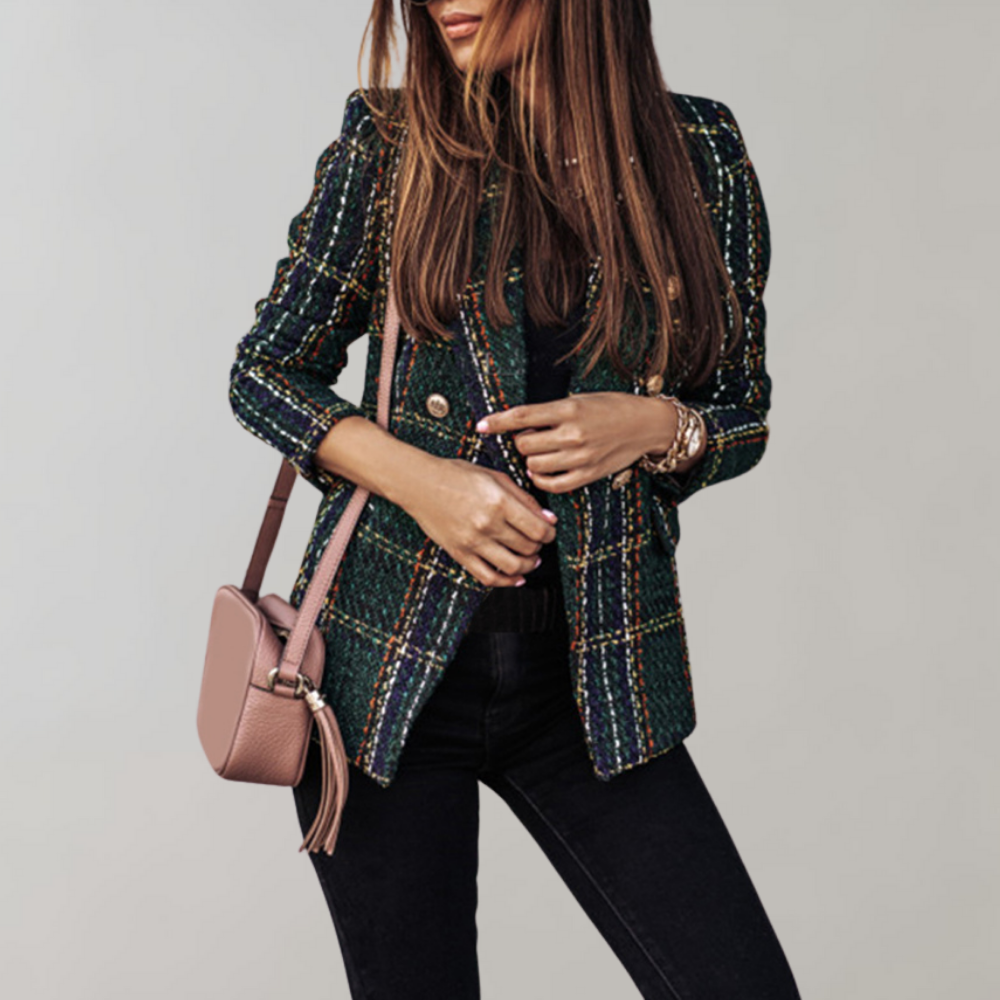 Trendy Geruite Blazer voor Dames - Isabelle