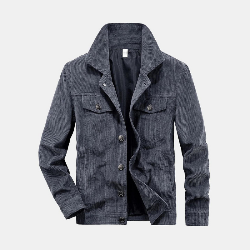 Comfortable Gray Corduroy Jacket - Rover