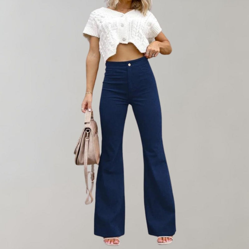 Trendy Corduroy Uitlopende Broek - Valerie