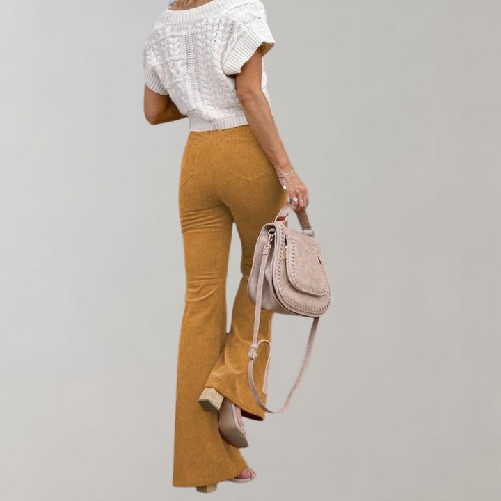 Trendy Corduroy Uitlopende Broek - Valerie