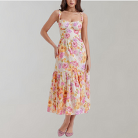 Floral Flared Midi Dress – Mireille