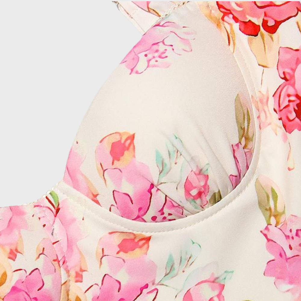 Floral Flared Midi Dress – Mireille